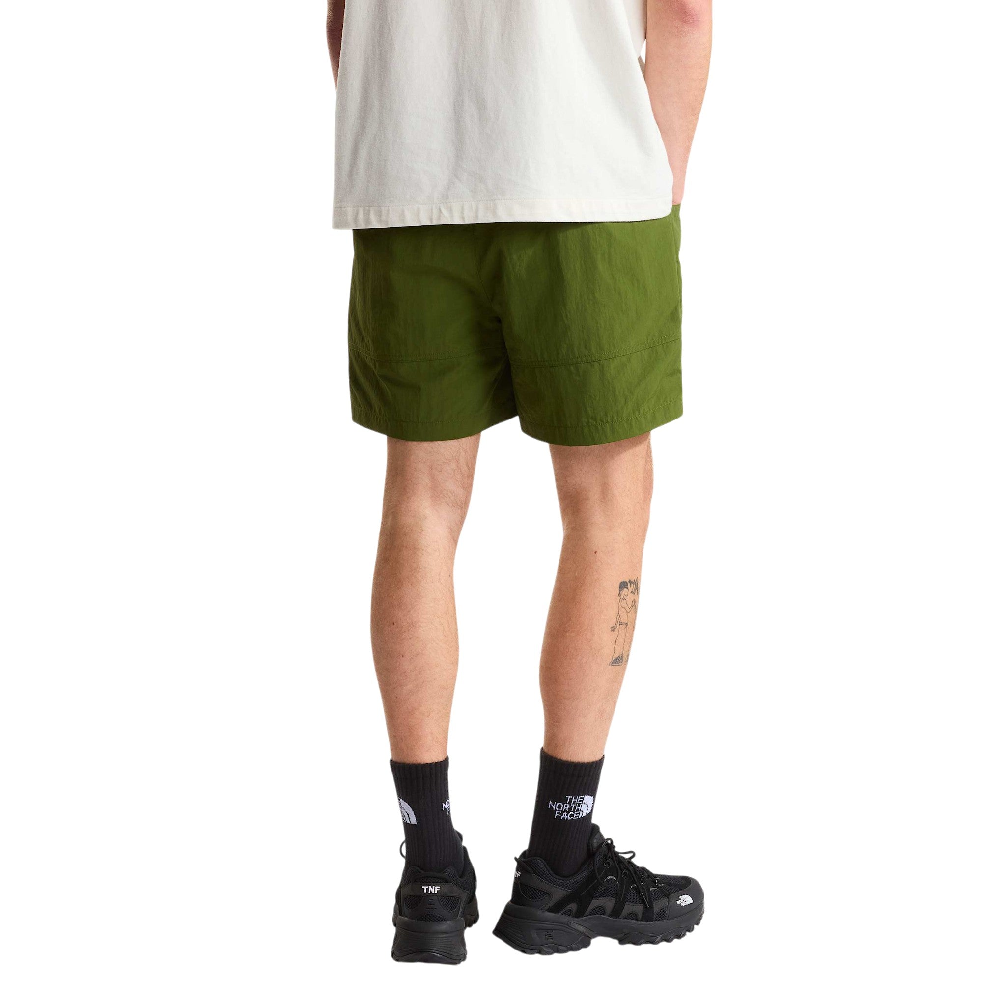 Red Box Nylon Belted Short Woodland Green