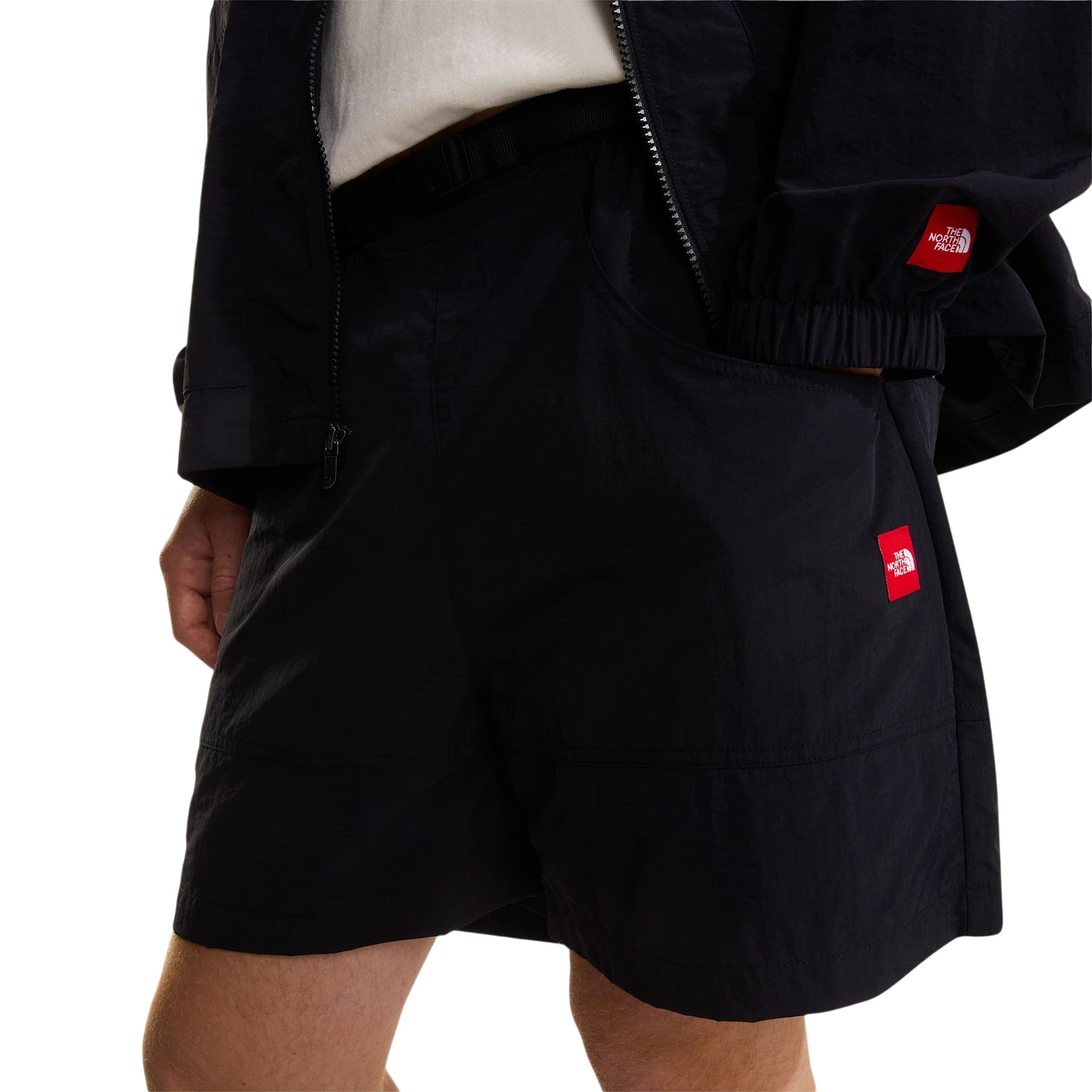 Red Box Nylon Belted Short Black