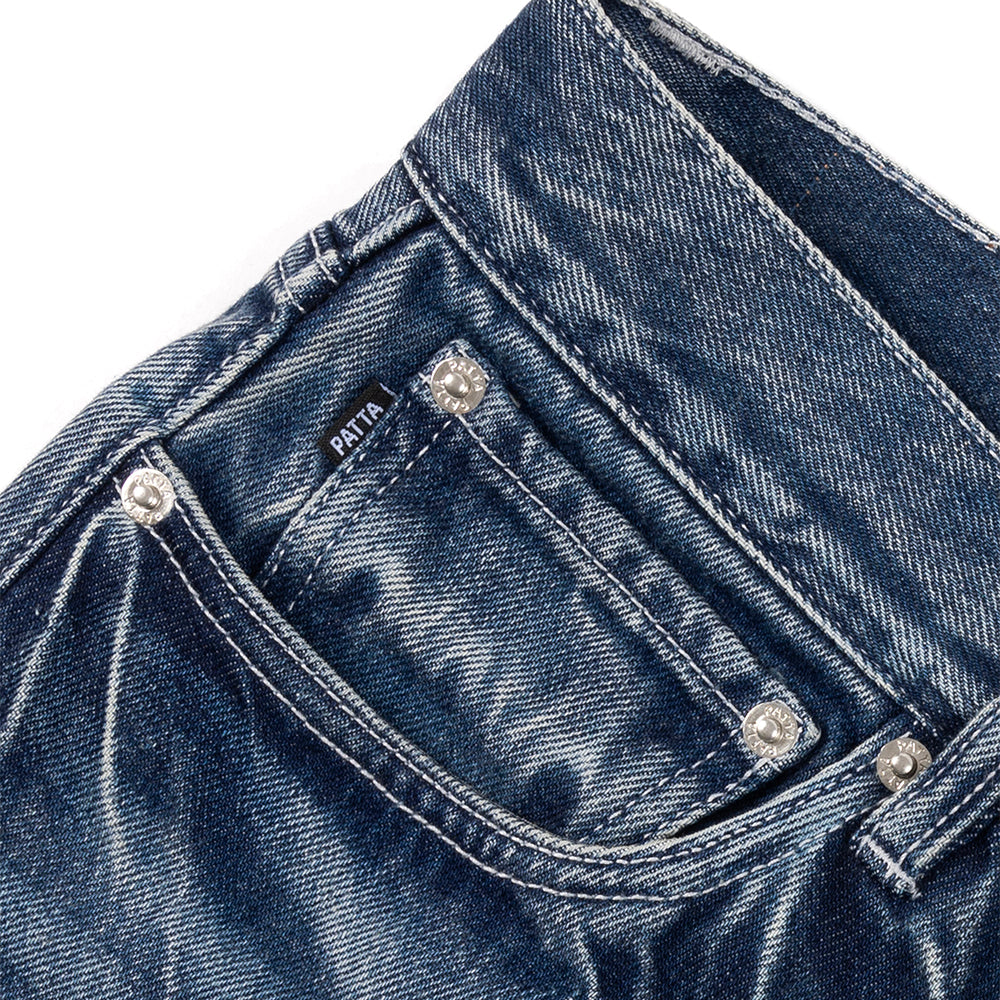 Washed Denim Pants