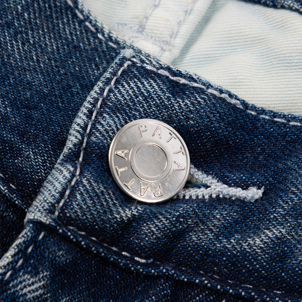 Washed Denim Pants