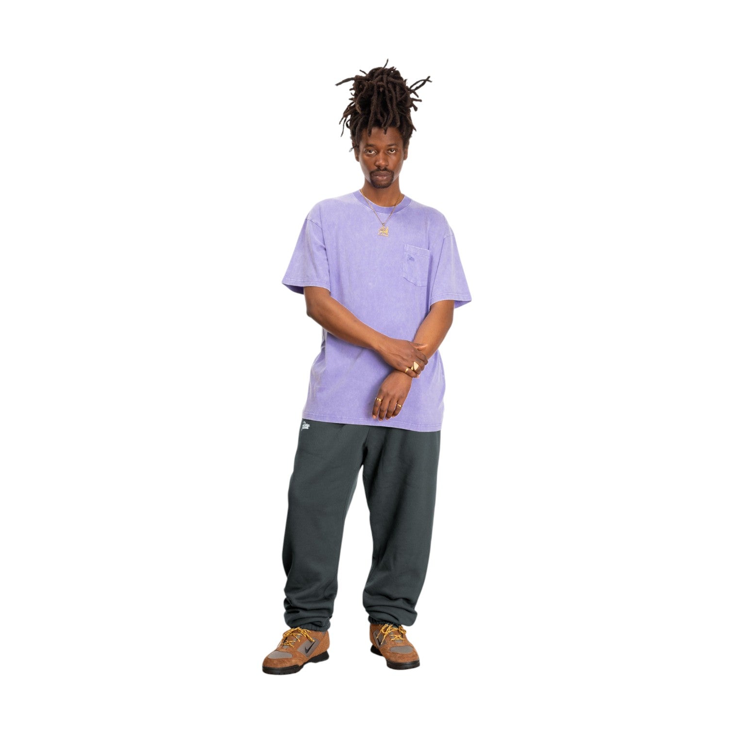 Basic Washed Pocket Tshirt Purple