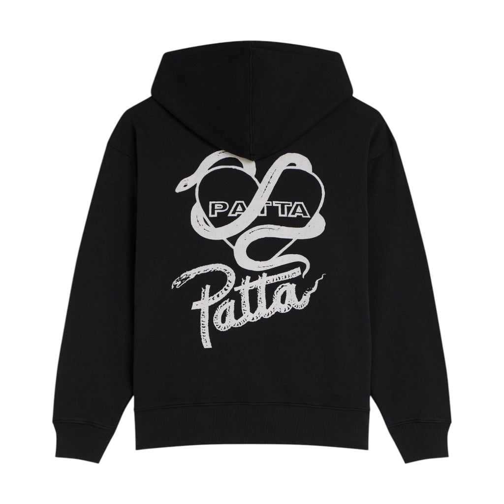 Snake Heart Boxy Hooded Sweater Black