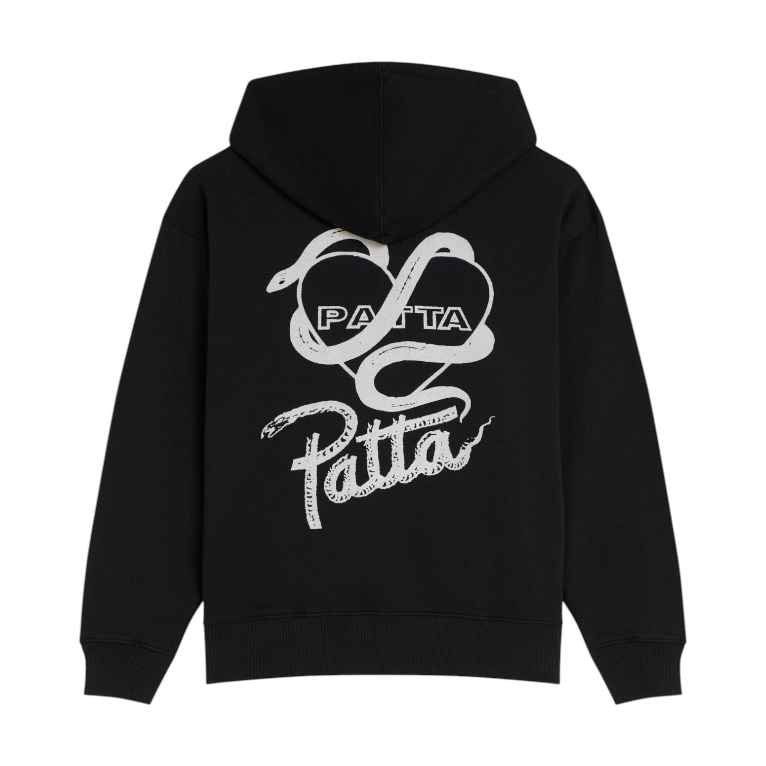 Snake Heart Boxy Hooded Sweater Black