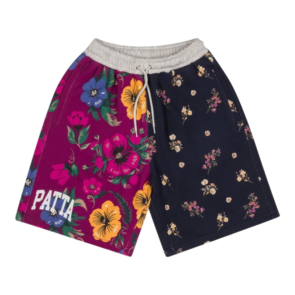 Floral Patchwork Shorts Red