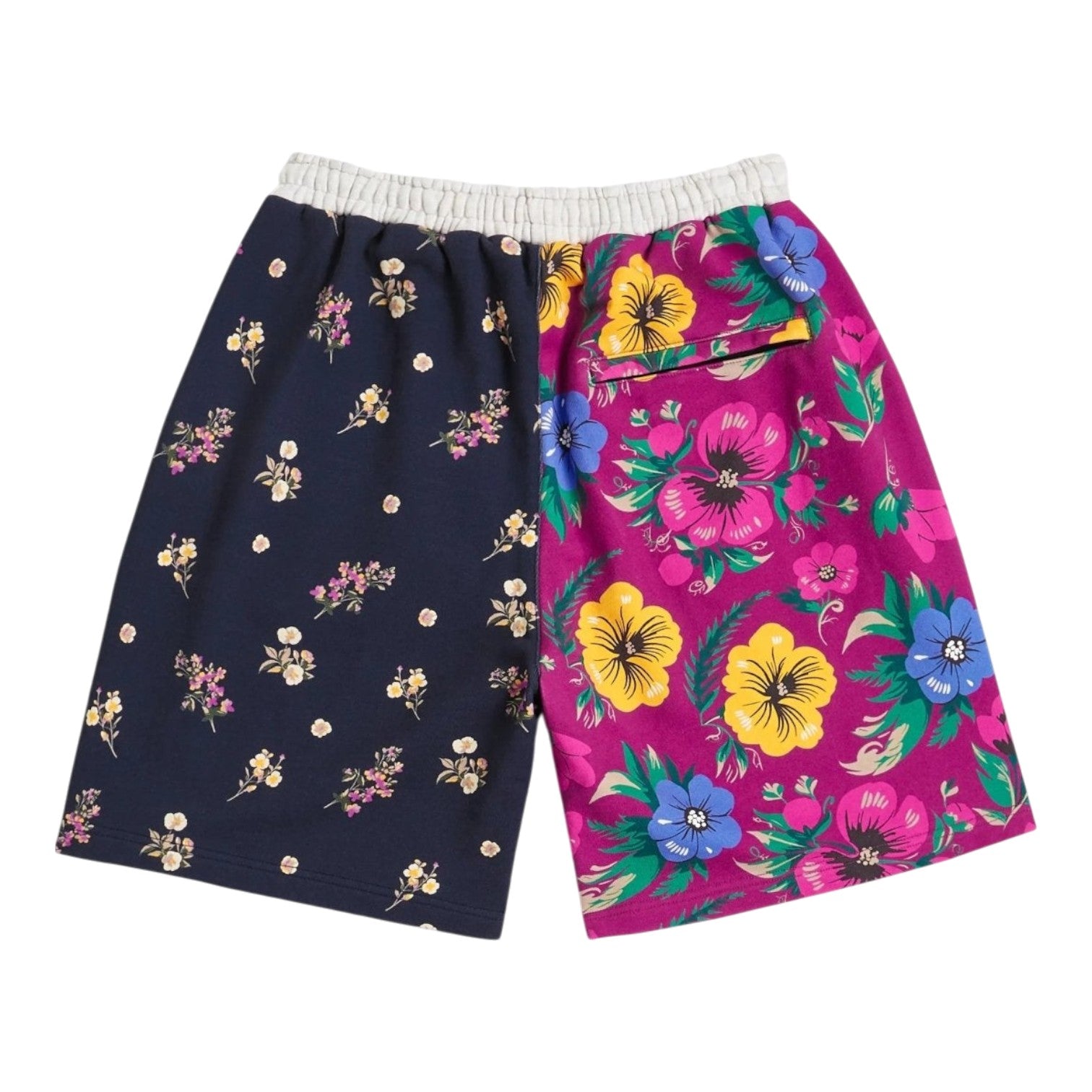 Floral Patchwork Shorts Red