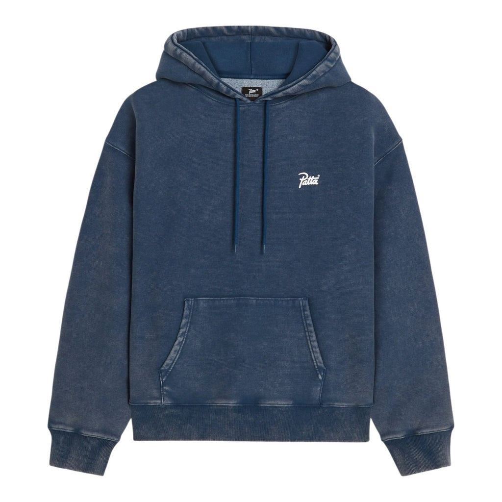 Classic Acid Washed Hooded Sweater Blue