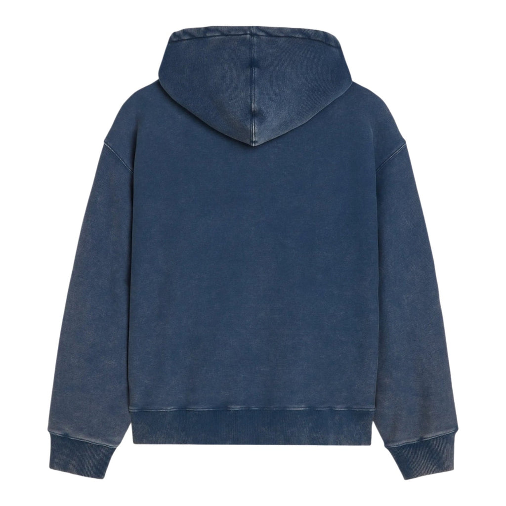 Classic Acid Washed Hooded Sweater Blue