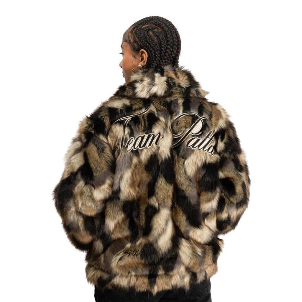 Faux Fur Patchwork Jacket Multi