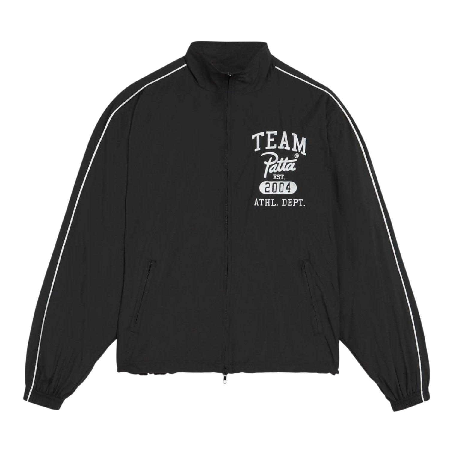 Athletic Nylon Track Jacket Black – Black Box