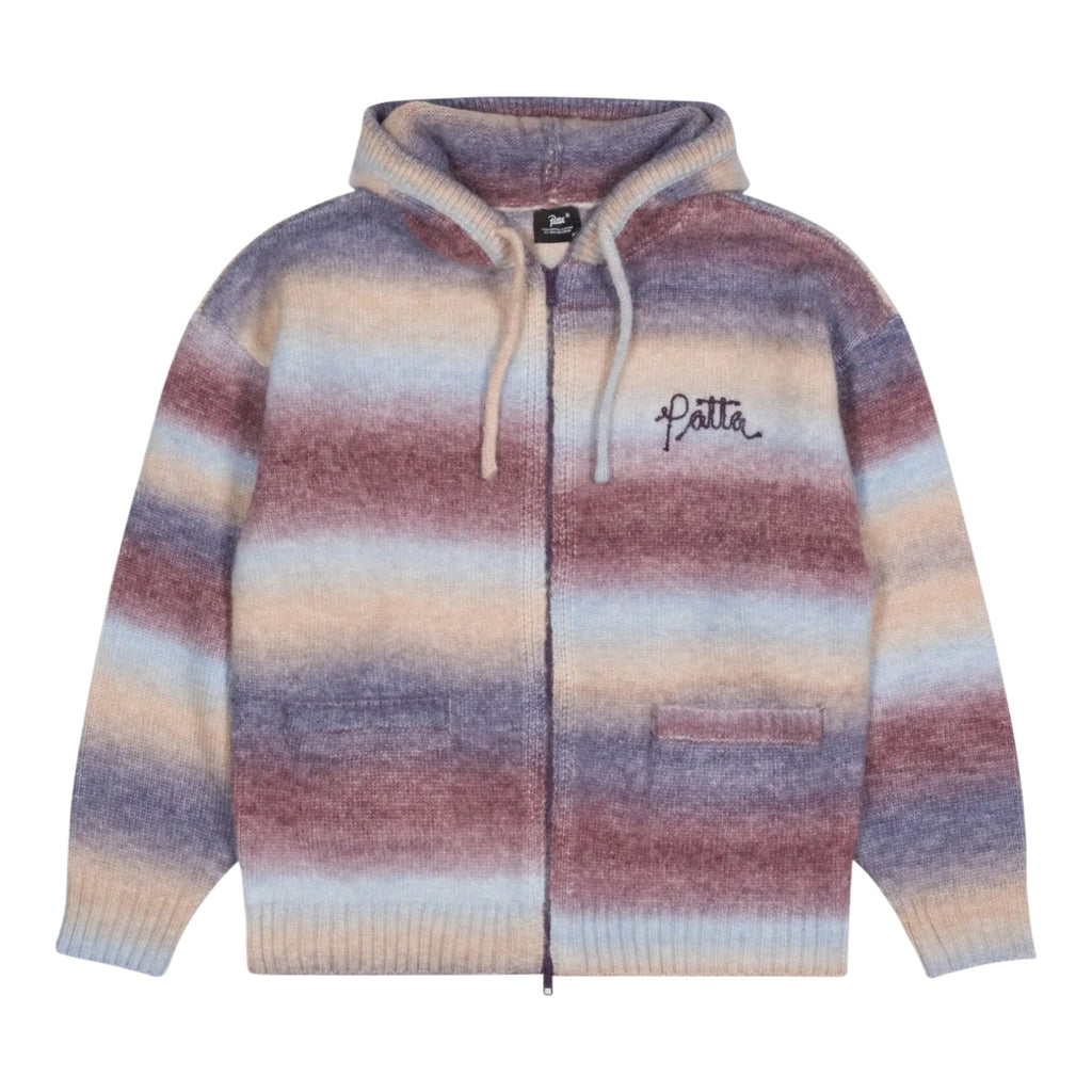 Space Dye Knitted Hooded Sweater Mu ti