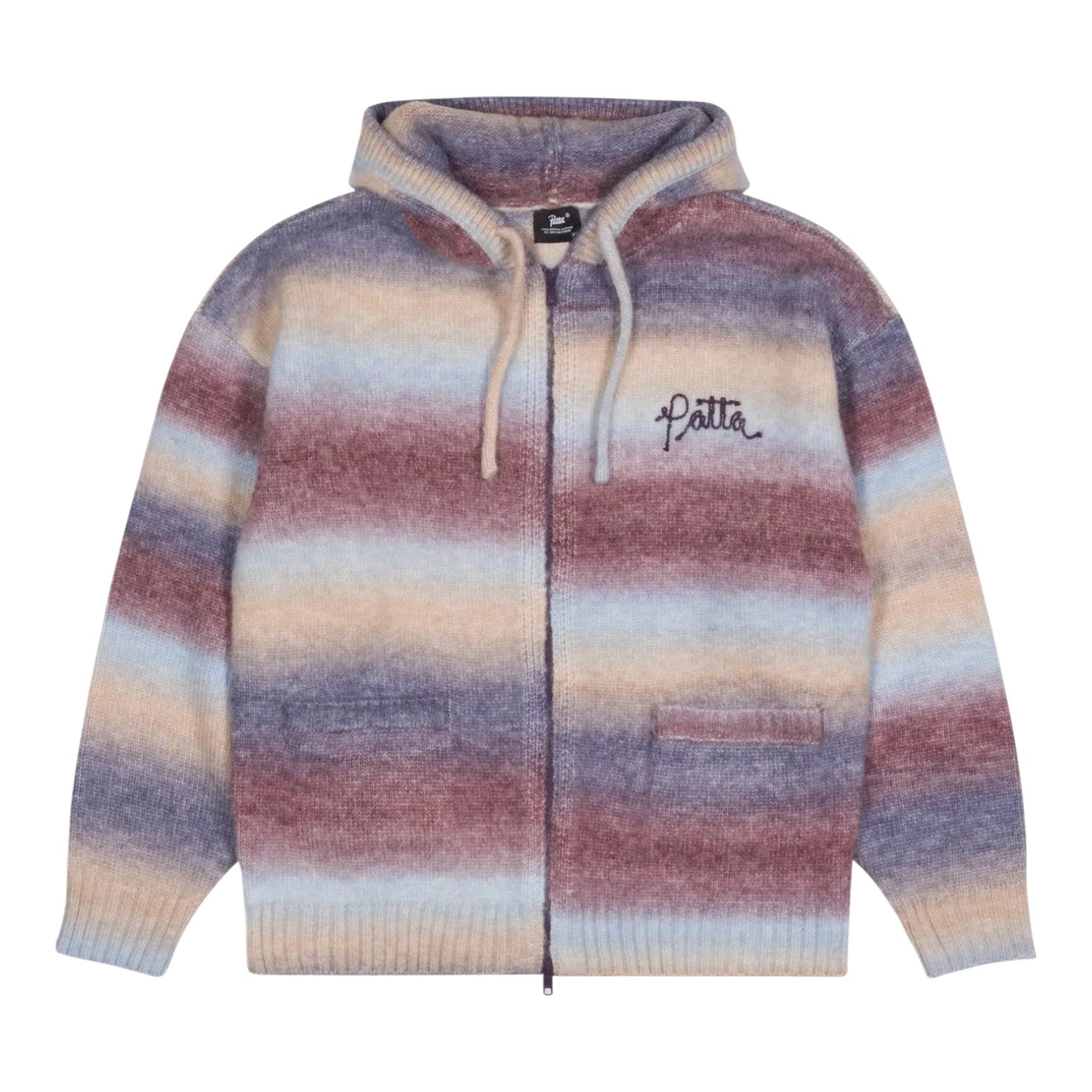 Space Dye Knitted Hooded Sweater Mu ti