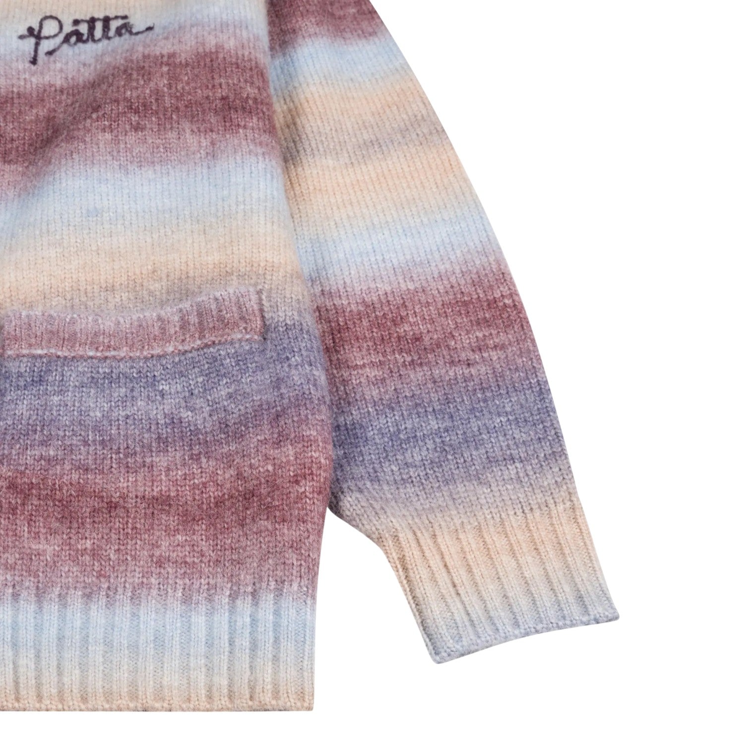 Space Dye Knitted Hooded Sweater Mu ti