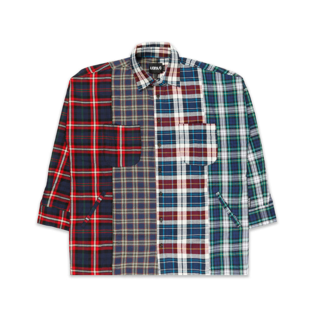 Check Mixed Oversized Shirt