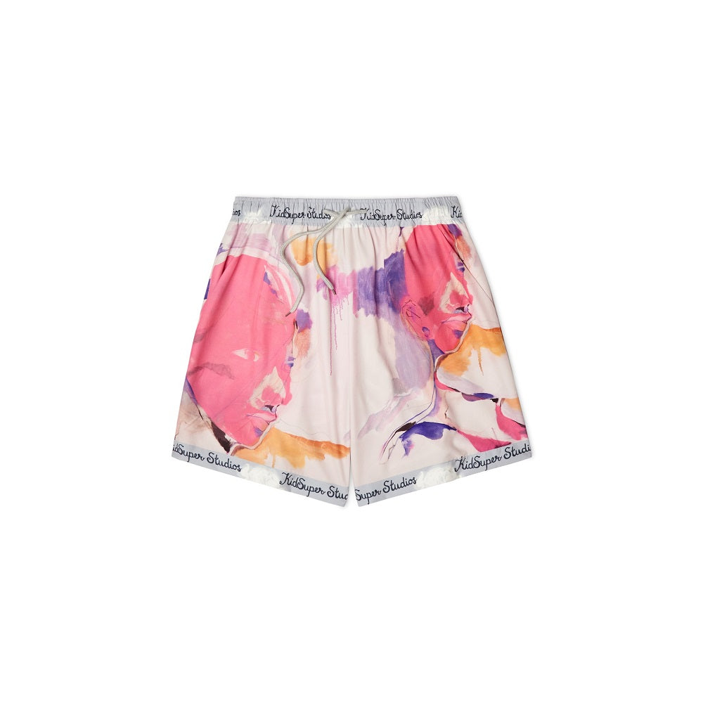 Printed Shorts White/mu ti
