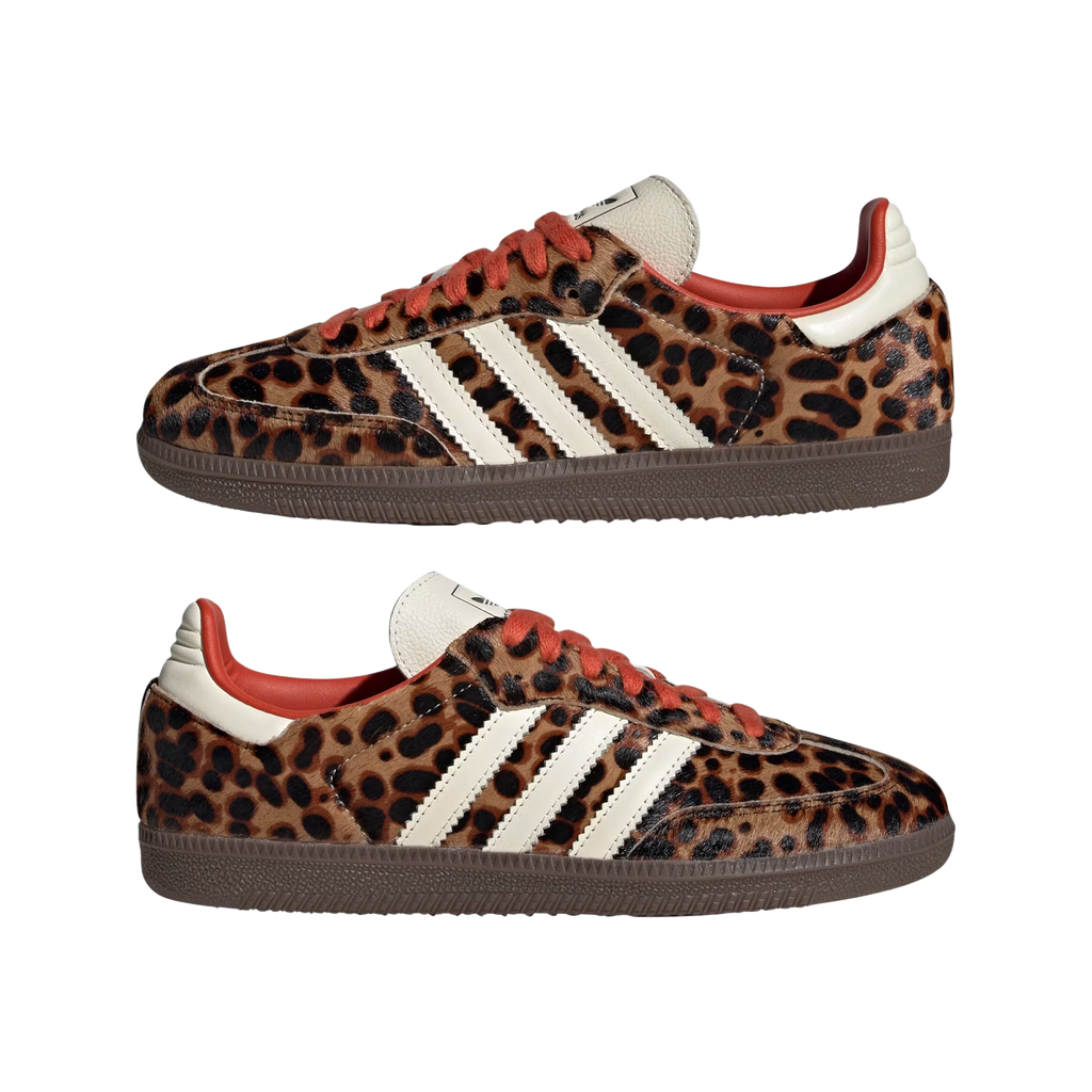 Samba Og Preloved Red Leopard - Adidas sneakers featuring a bold red leopard print design.