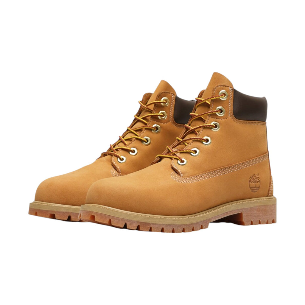 6 Inch Lace Up Waterproof Boots Beige