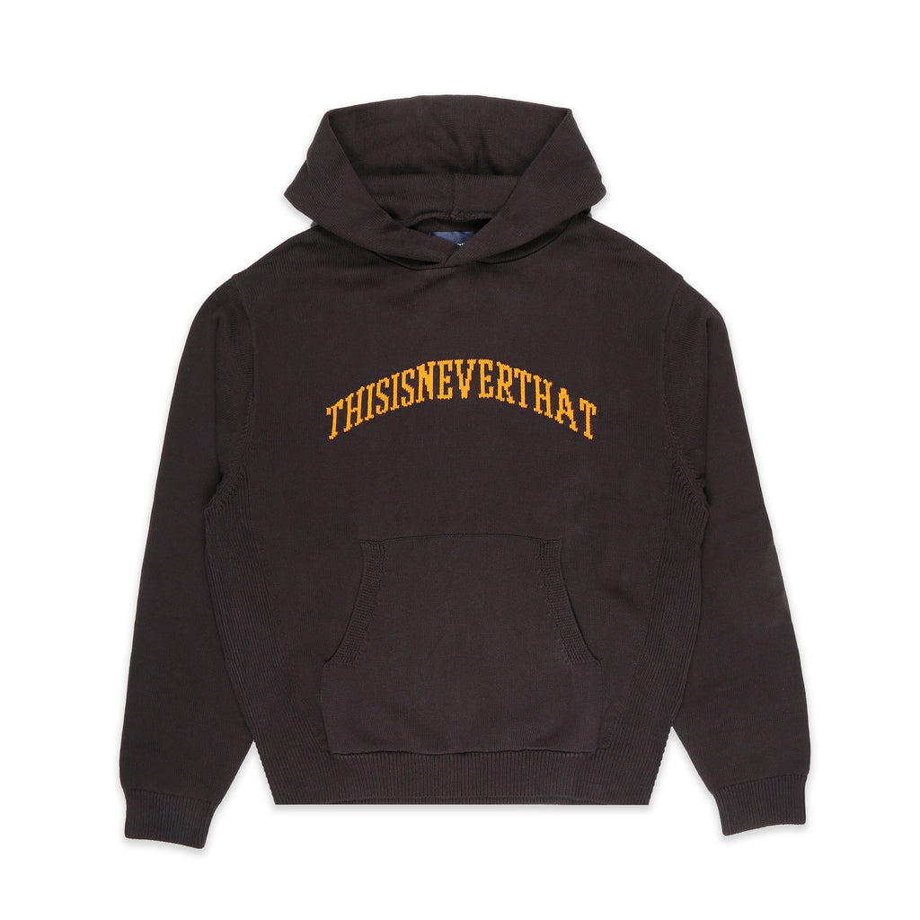 Arch-Logo Knit Hoodie Char