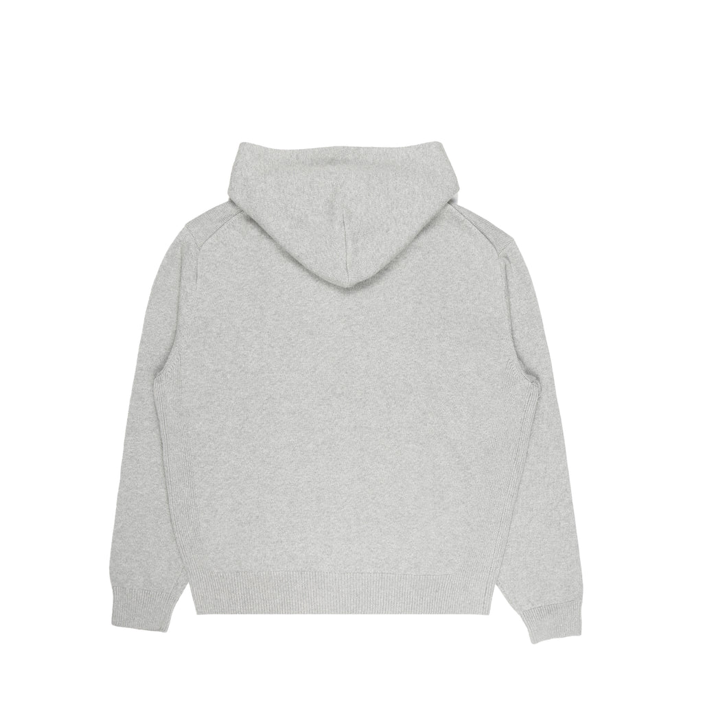 Arch-Logo Knit Hoodie Grey
