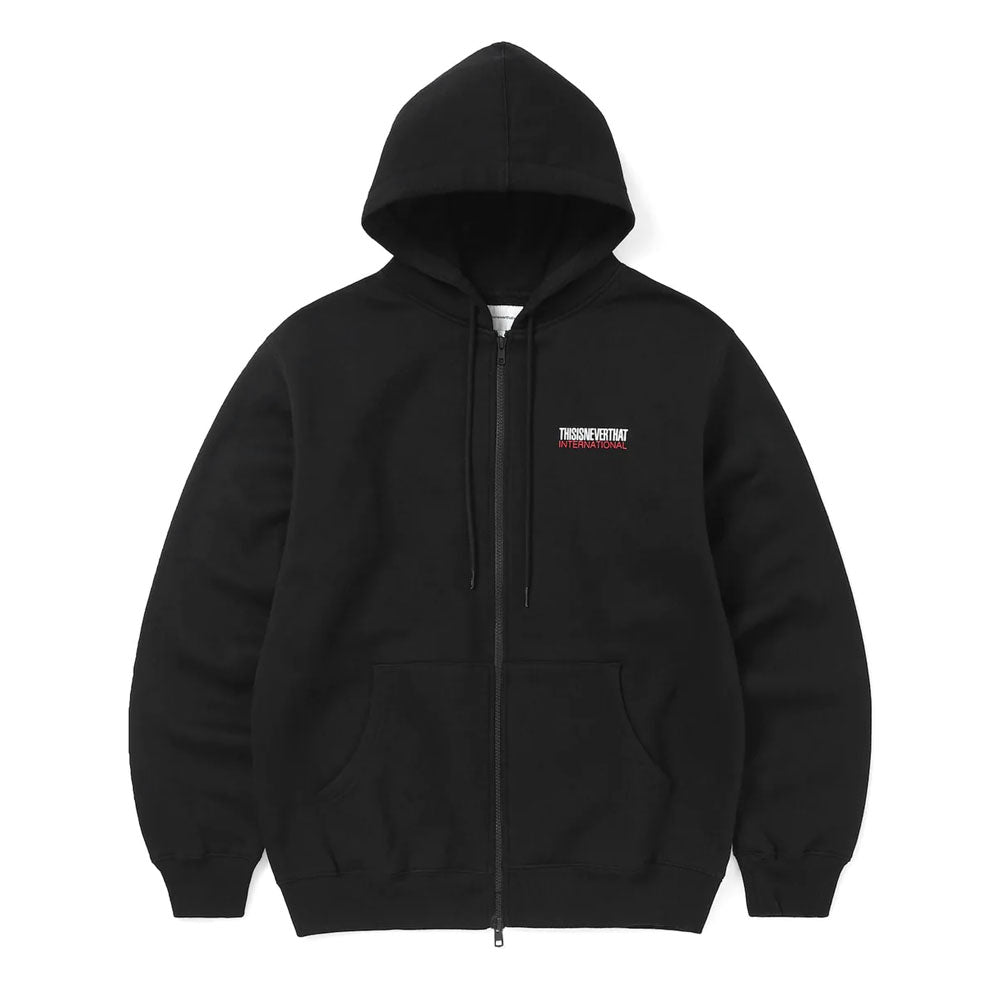 CP INTL. Logo Zip Hoodie Black
