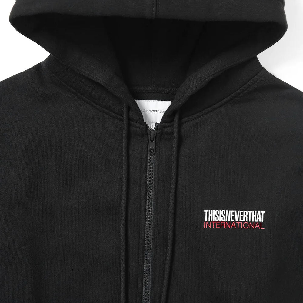 CP INTL. Logo Zip Hoodie Black