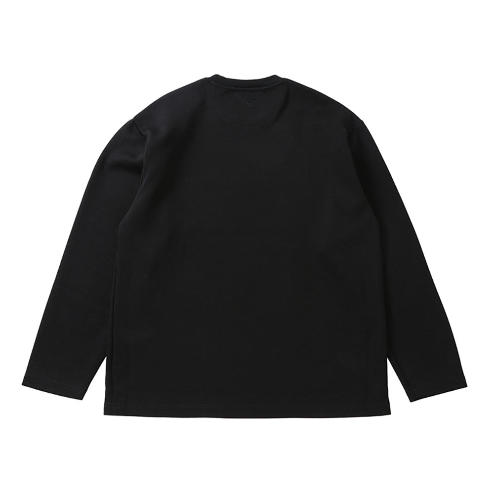 Knitted Logo Embroideried Man's Sweatshirt Black
