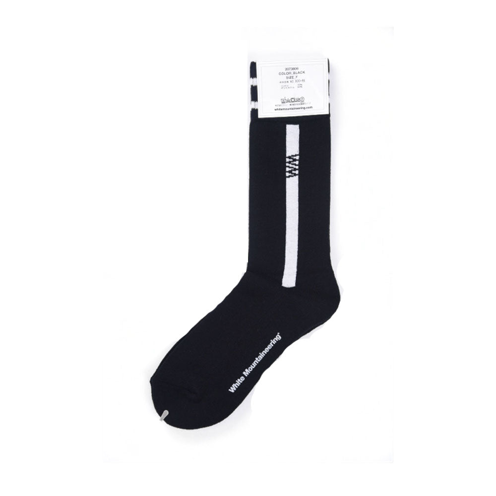 Knitted Logo Middle Man's Socks Black