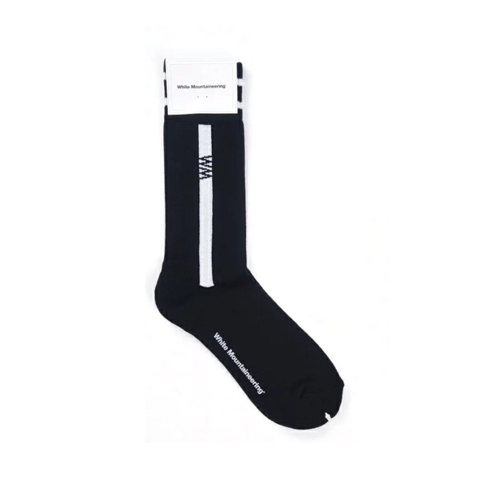 Knitted Logo Middle Man's Socks Black