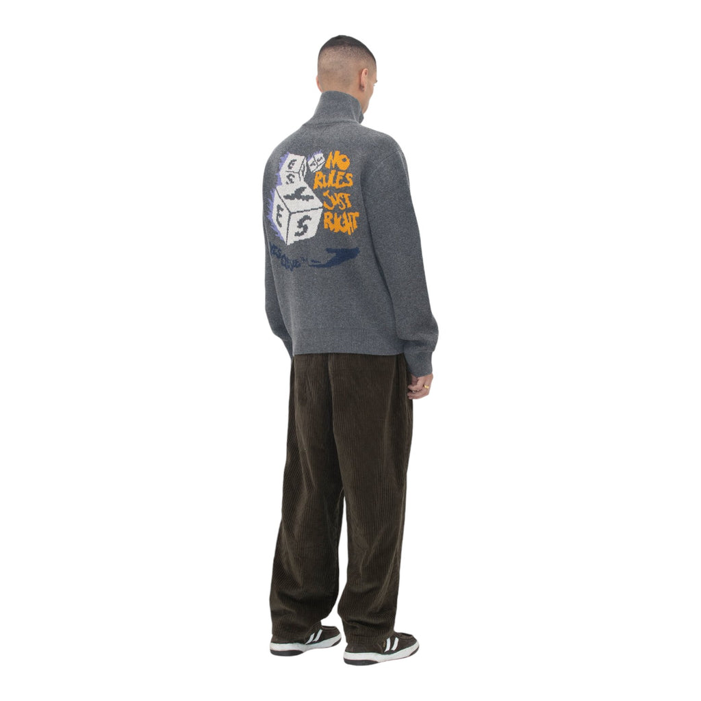 Y.e.s Dice Full Zipup Knit Cardigan
