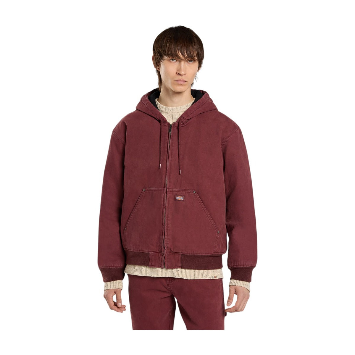 Hi ham Hooded Canvas Jacket Bordeaux