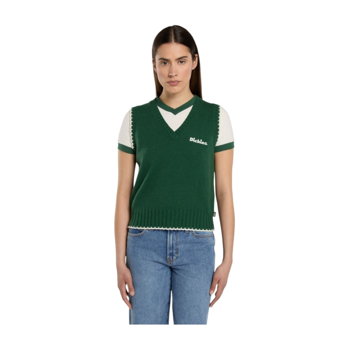 Slayden Sweater Vest W Pine Needle Green