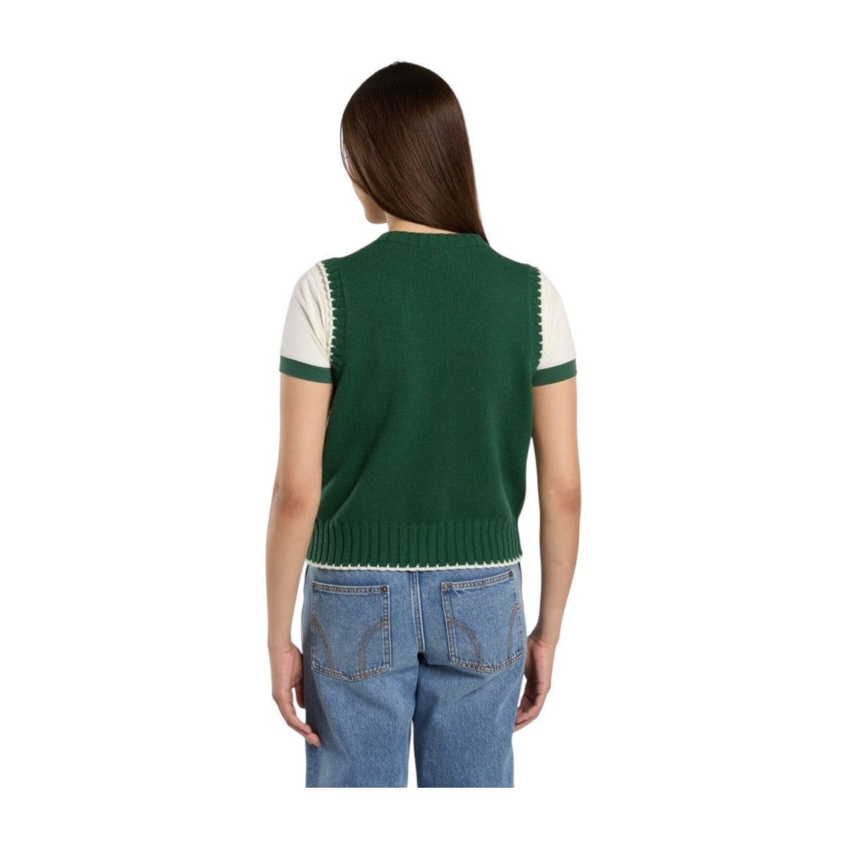 Slayden Sweater Vest W Pine Needle Green