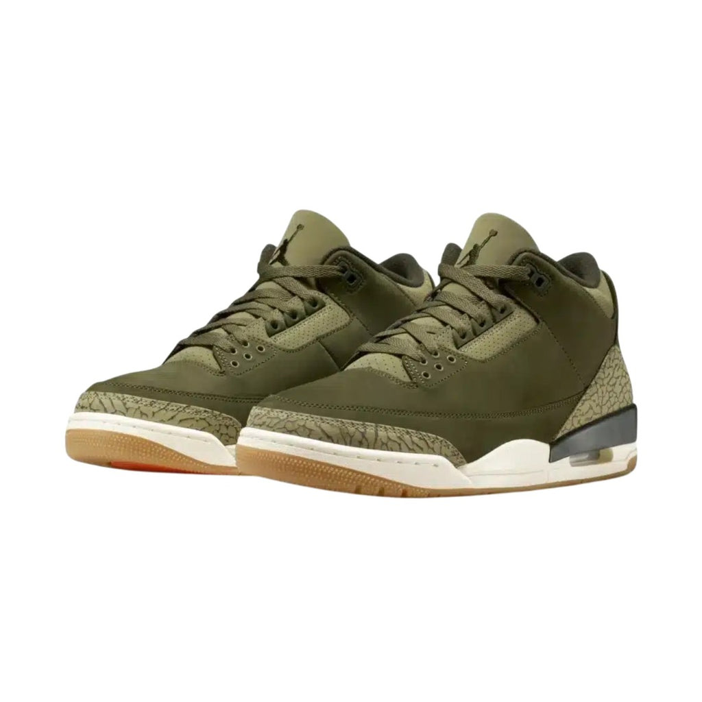 Air 3 Family Affair Sneakers Green in stylish olive colorway, featuring premium materials and iconic design.