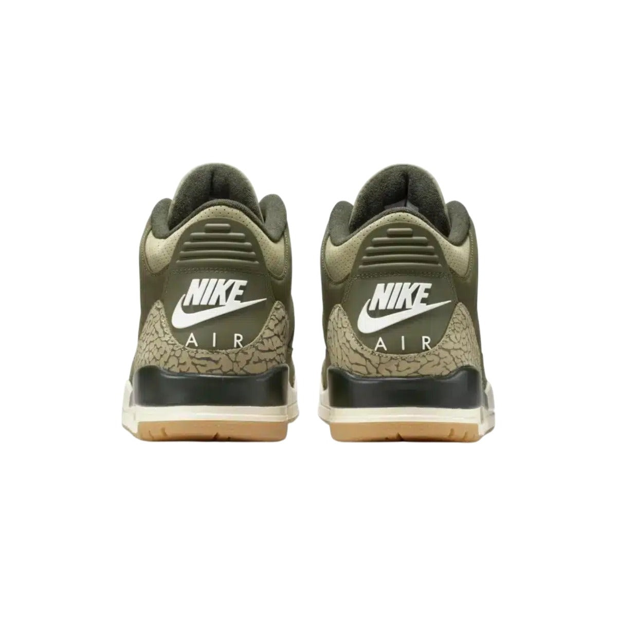 Air  3 Family Affair Sneakers Green - back view showing Nike logo and unique design elements.