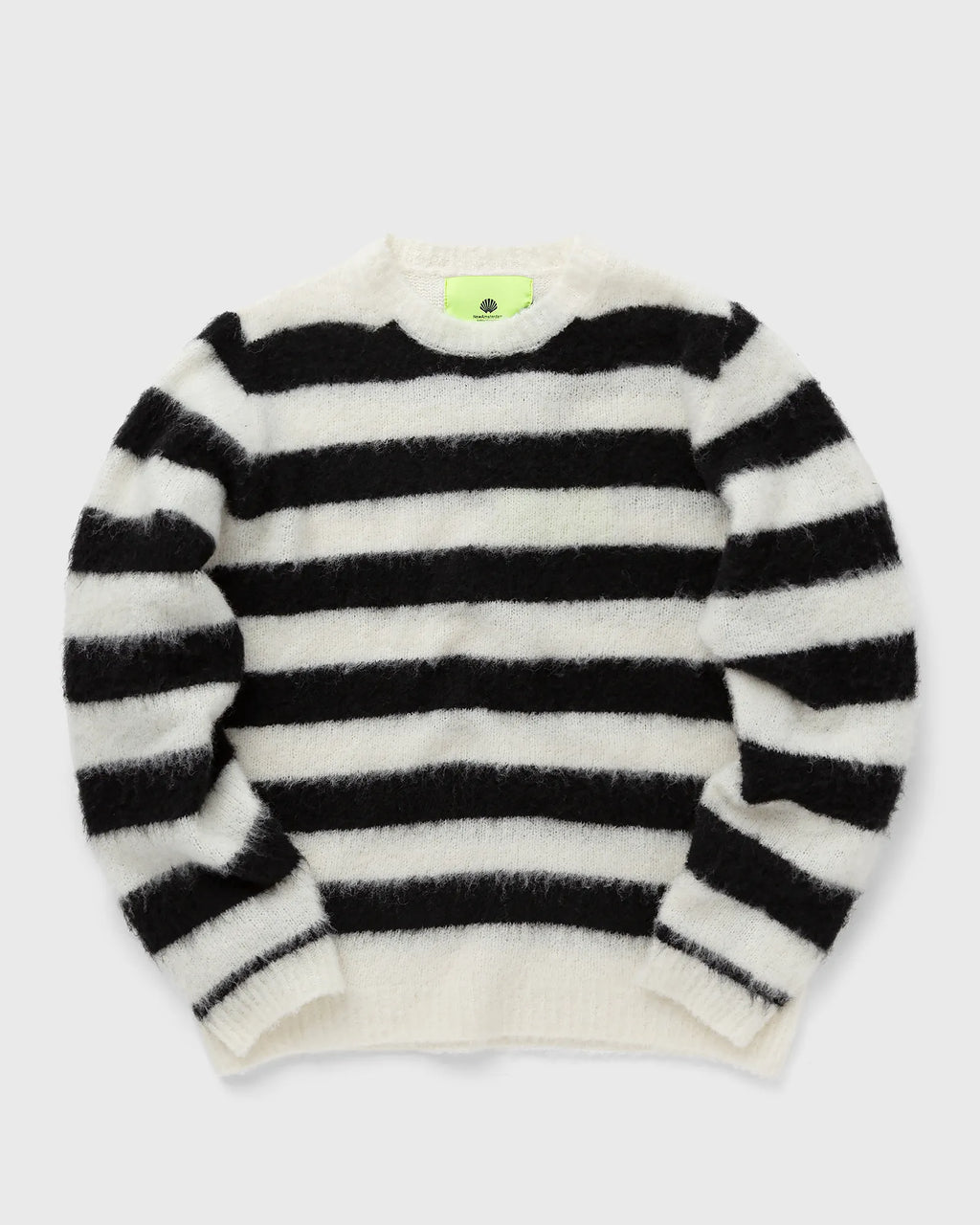 Double up crew knit black/white stripe