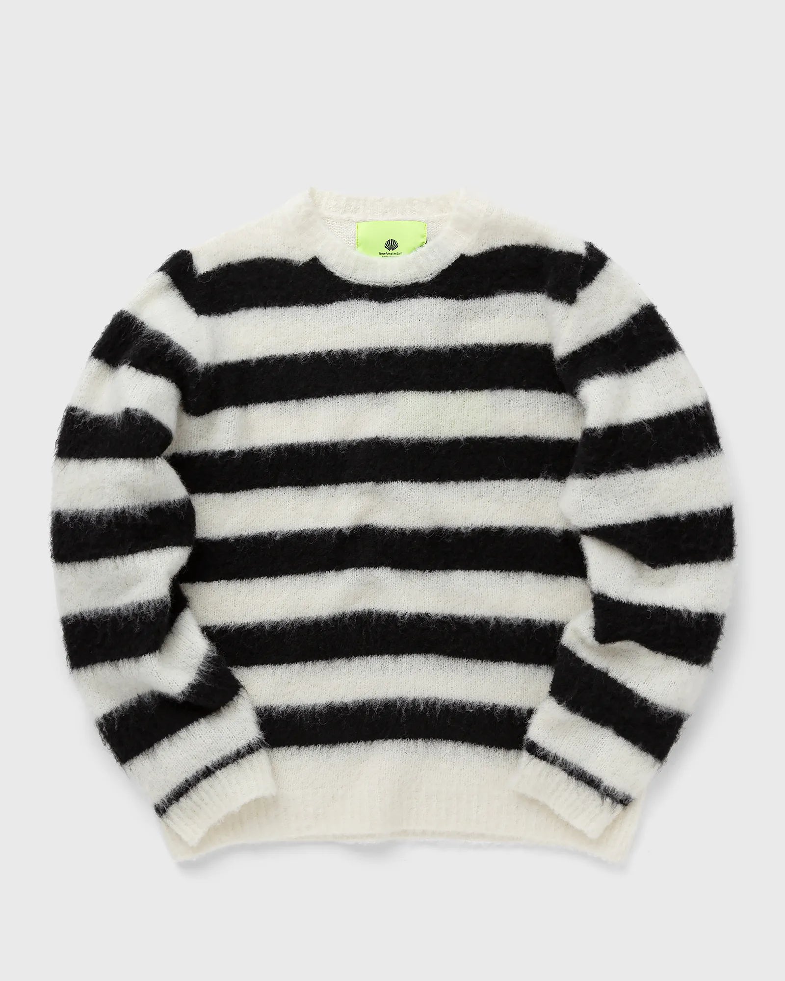 Double up crew knit black/white stripe