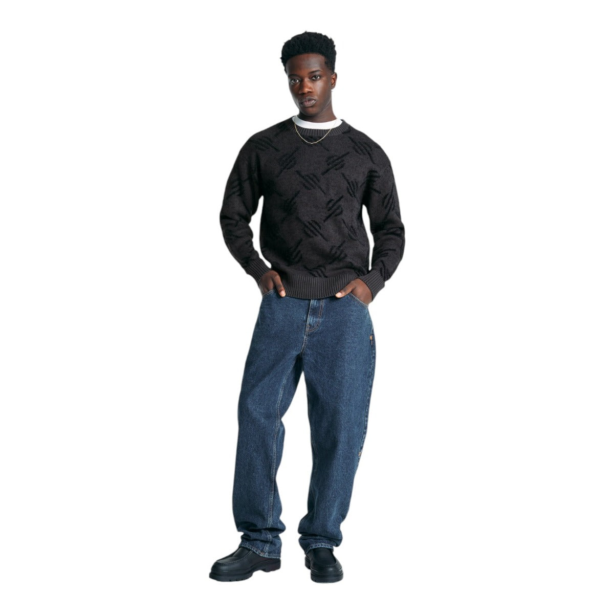 Tevin Monogram Knit Sweater