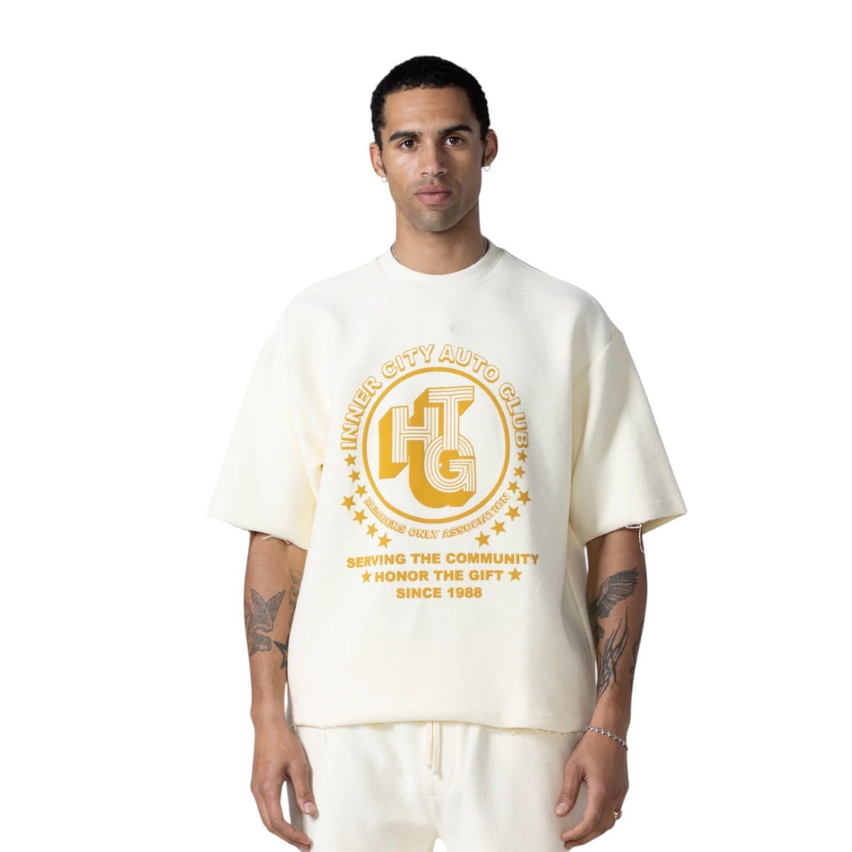 Association Herringbone Tshirt White