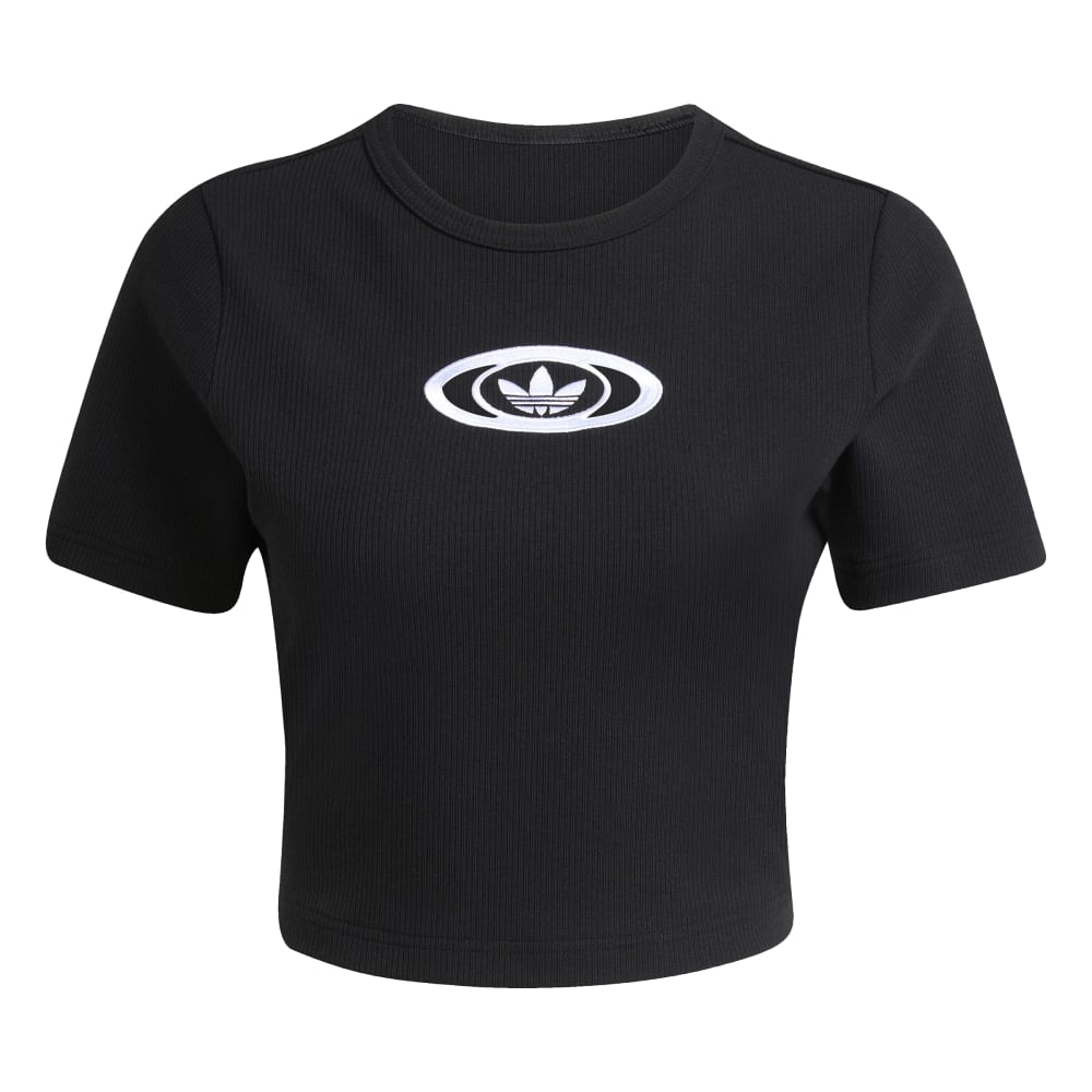 Cut Out Rib Tshirt Black