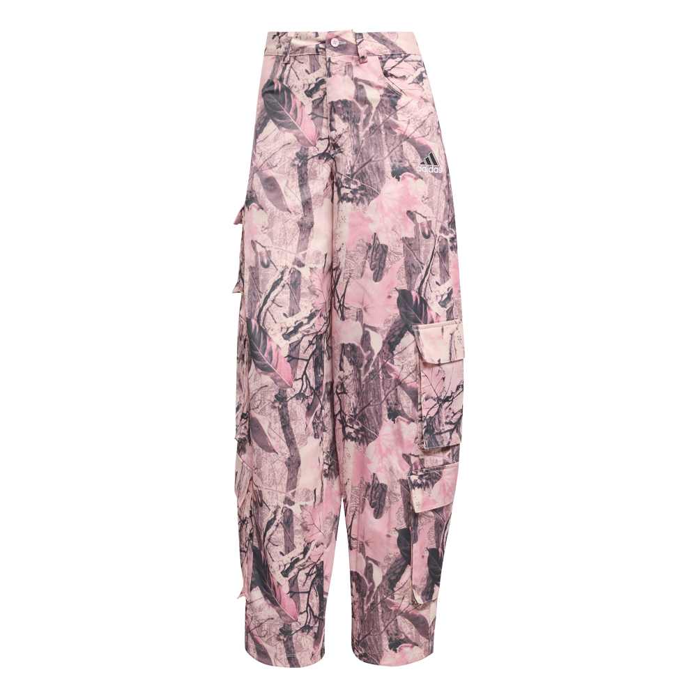 Originals Leaf Camo Print Satin Cargo Pant Pink