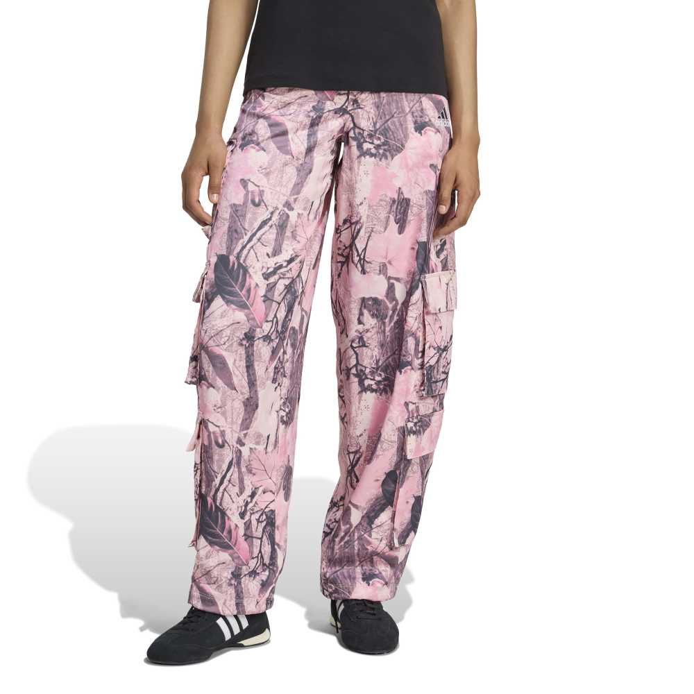 Originals Leaf Camo Print Satin Cargo Pant Pink