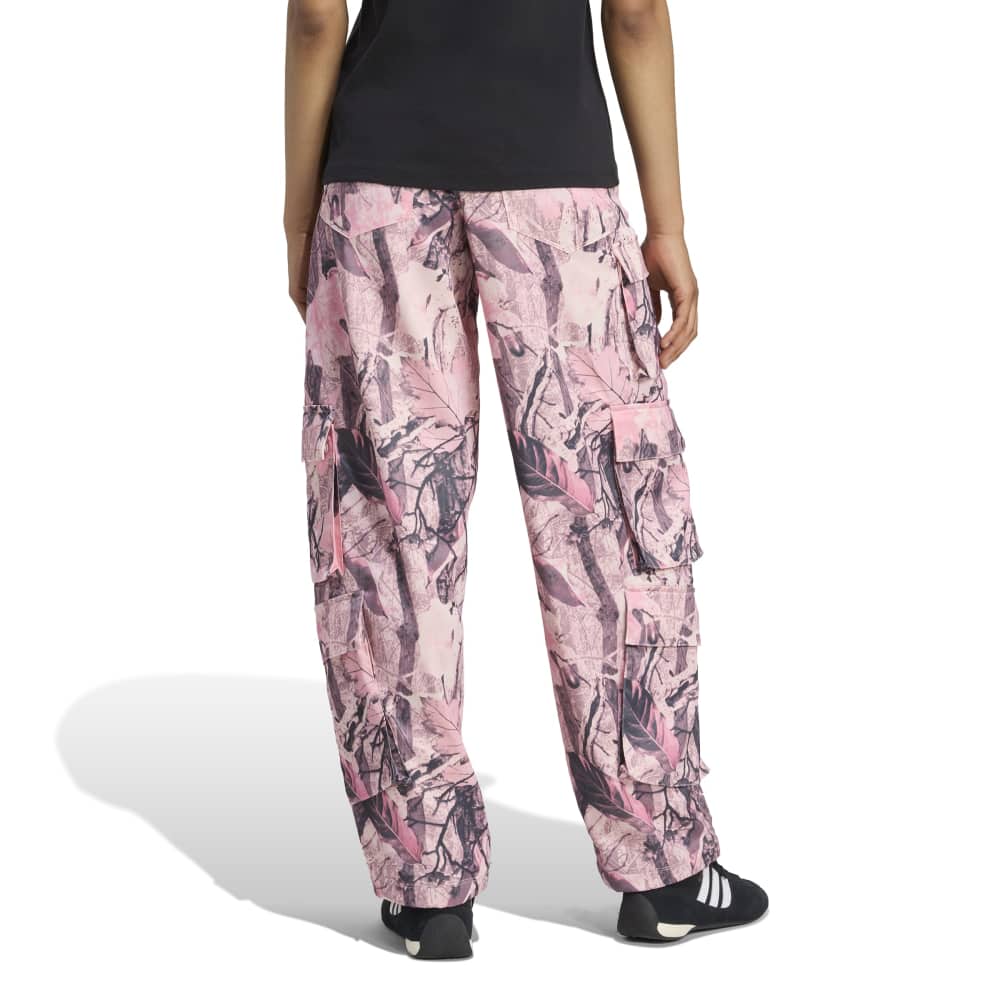 Originals Leaf Camo Print Satin Cargo Pant Pink
