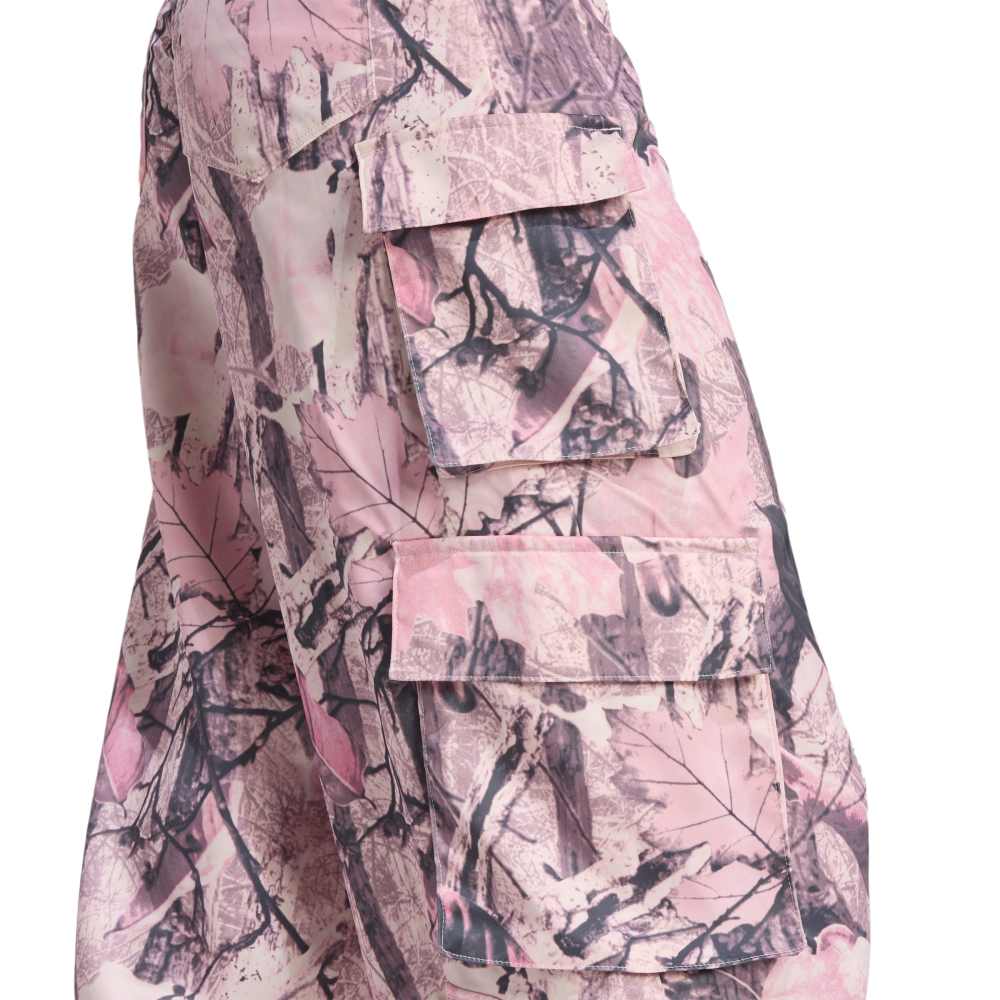 Originals Leaf Camo Print Satin Cargo Pant Pink