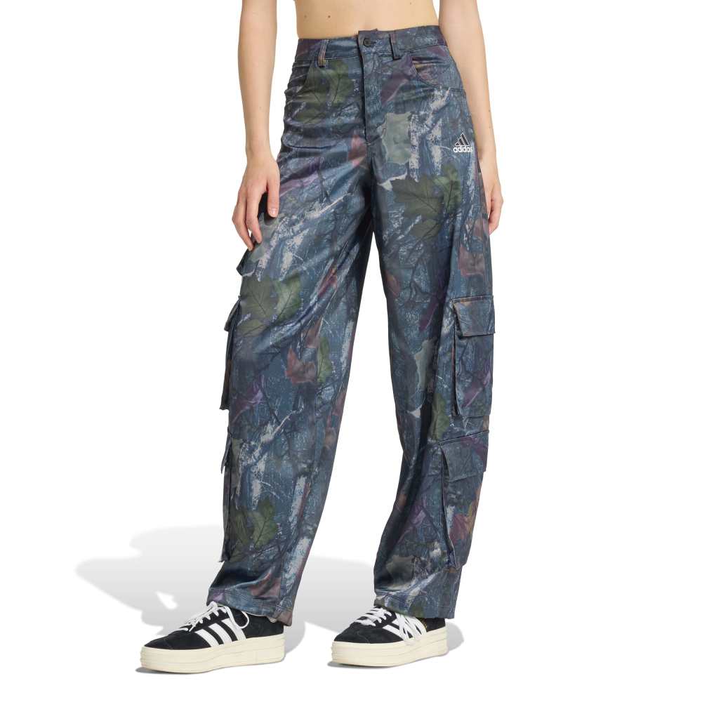 Originals Leaf Camo Print Satin Cargo Pant Black