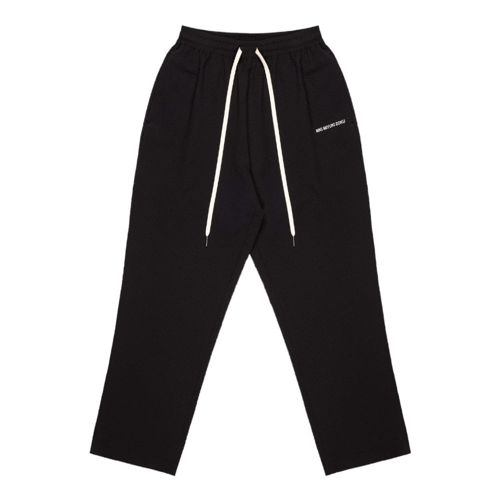 Seersucker Trousers Black