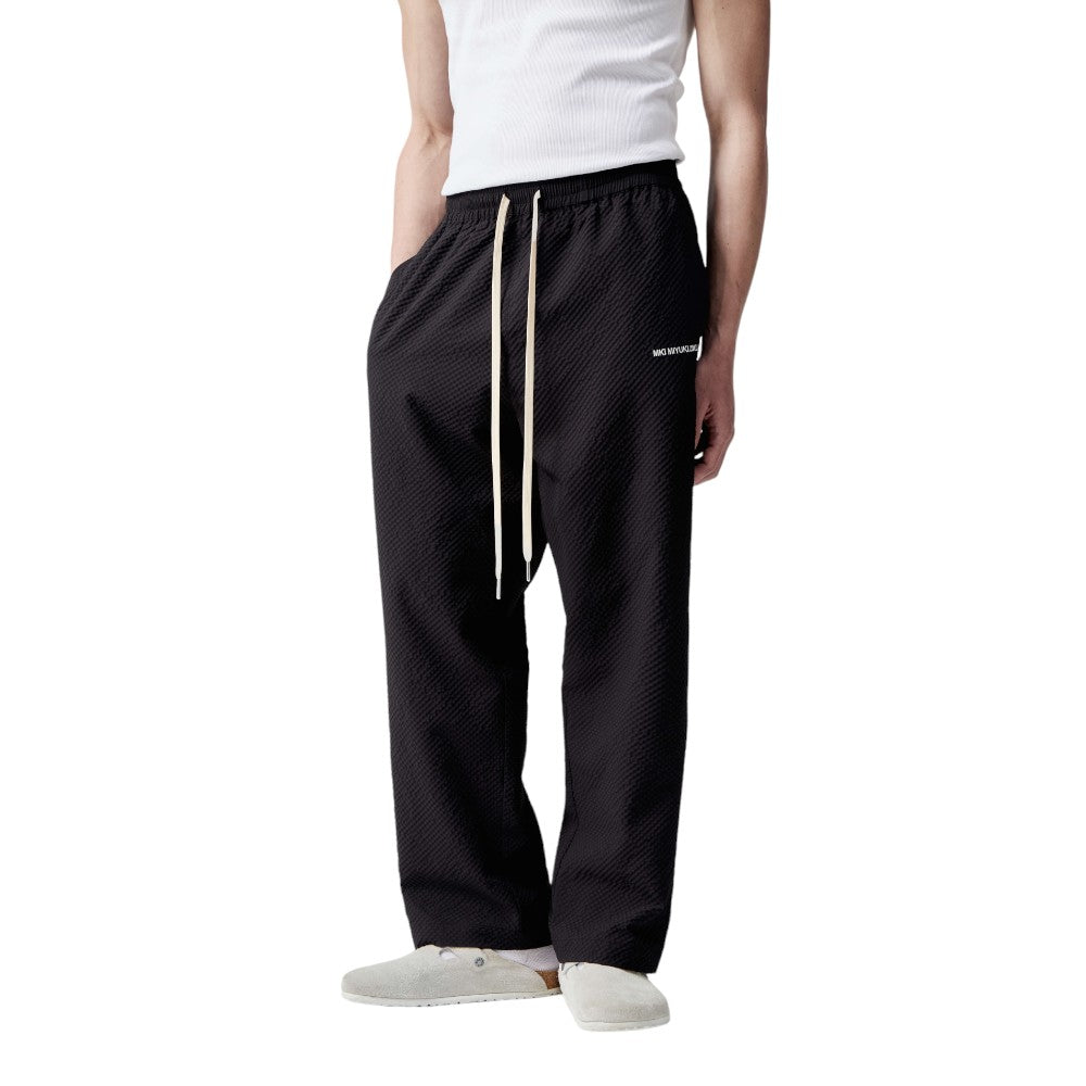 Seersucker Trousers Black