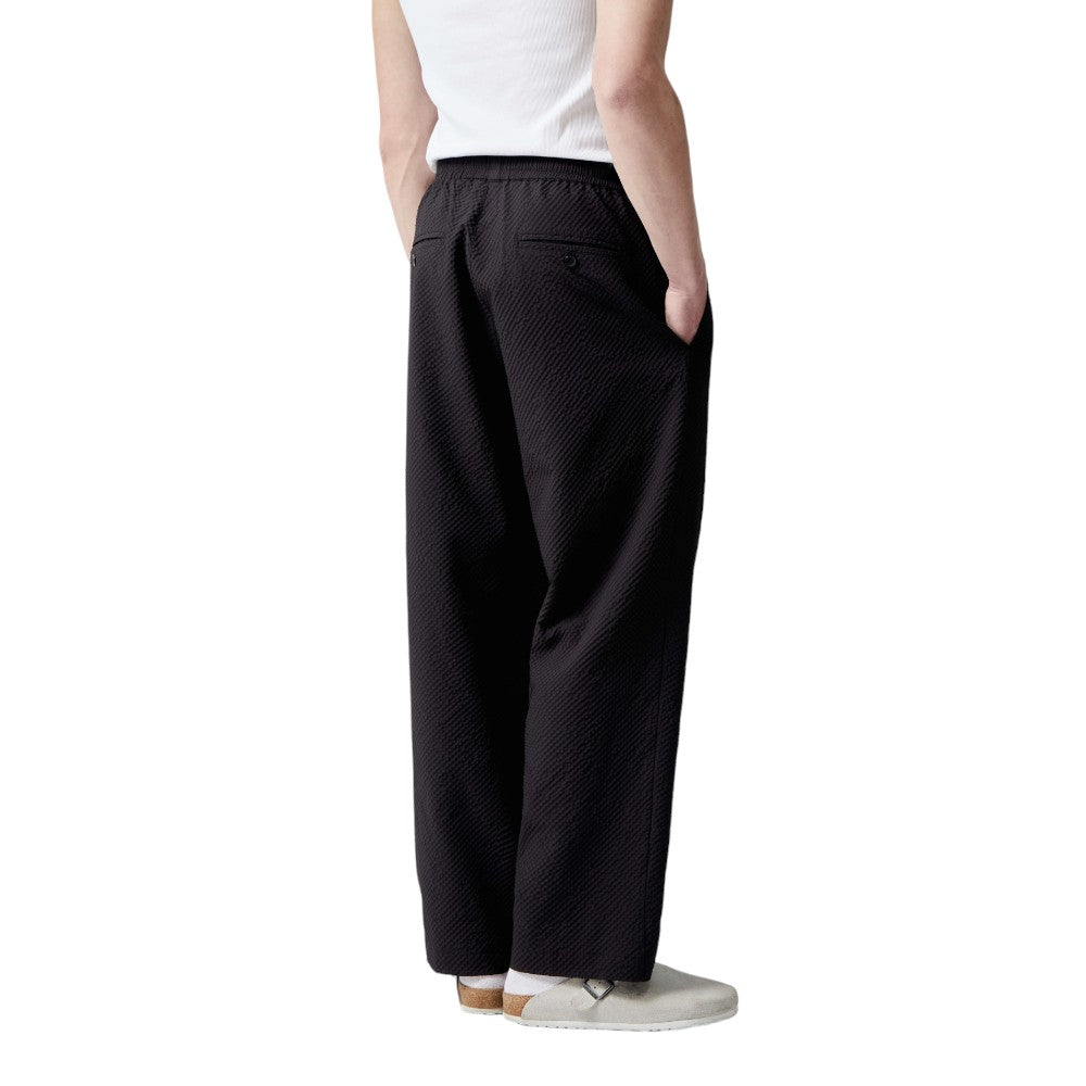 Seersucker Trousers Black
