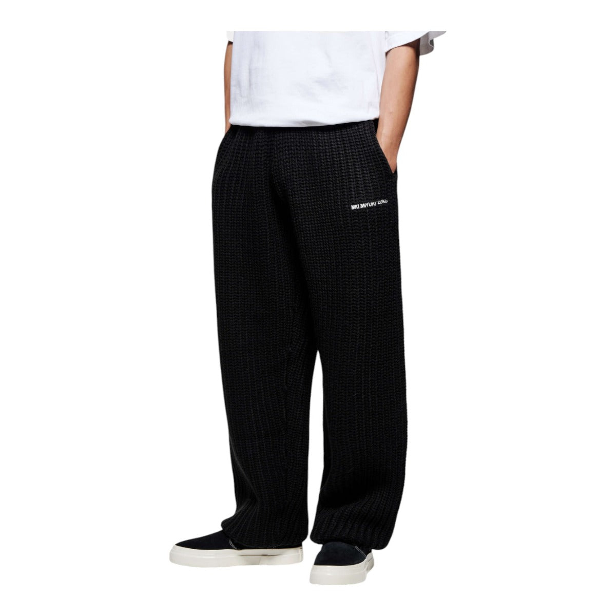 Chunky Rib Knit Wide  eg Joggers