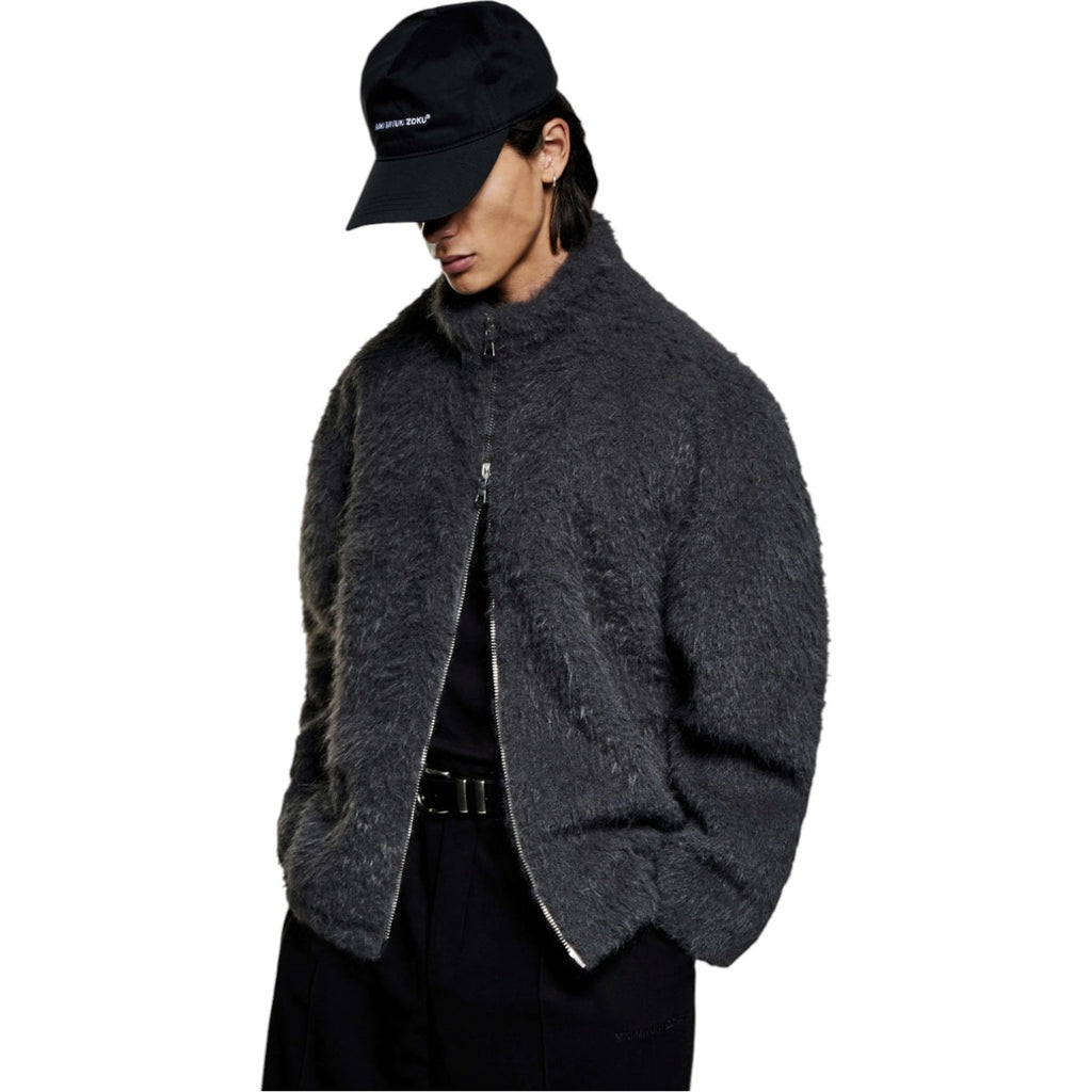 Faux Alpaca Track Jacket