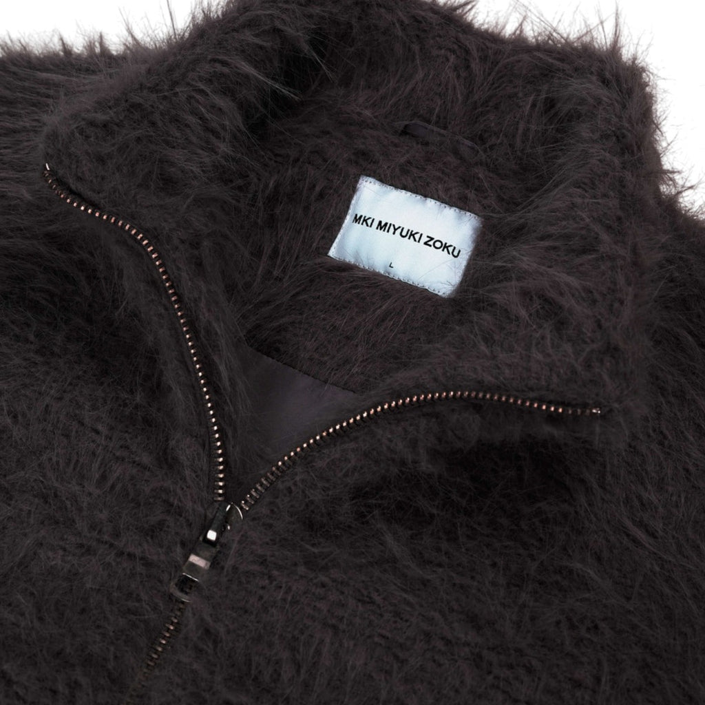 Faux Alpaca Track Jacket