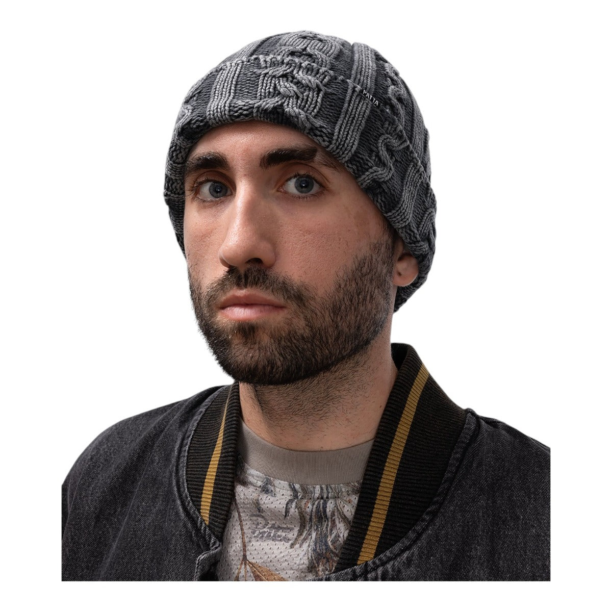 Cold Dyed Cable Knitted Beanie